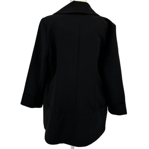 Harlowe & Graham Jacket Womens M Black 3/4 Sleeve Open Front Shrug Blazer Office - Picture 3 of 7